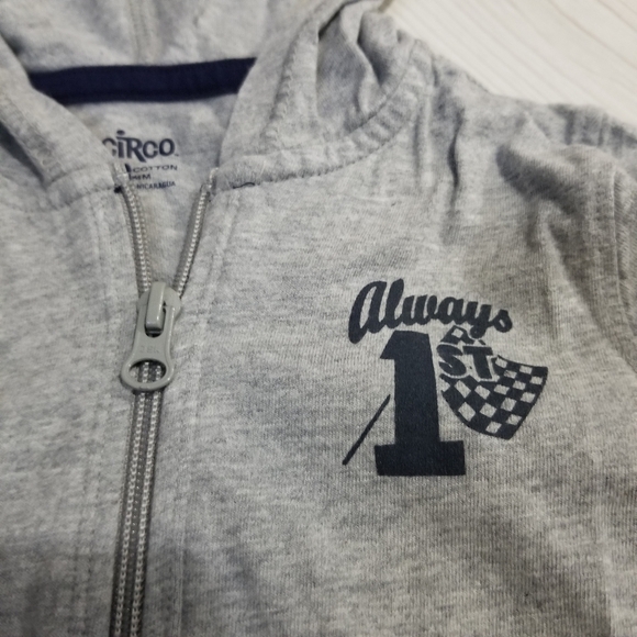Circo Lightweight gray hooded zip jacket Size 24mo - Picture 2 of 3
